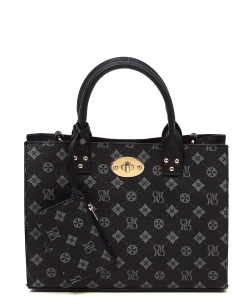 CM Monogram 3-in-1 Satchel CM2703 BLACK